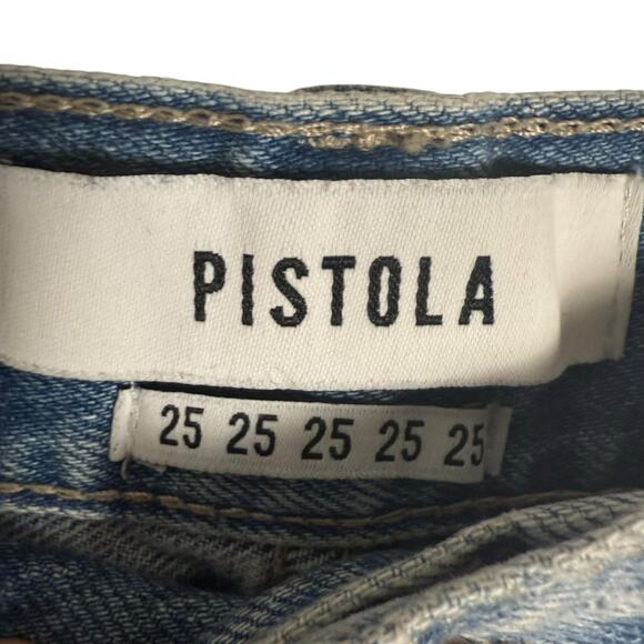Pistola High Rise Straight Leg Distressed Astrology Sign Constellation Jeans 25 - Picture 5 of 10